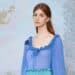 Moda: abiti da cerimonia: irrinunciabile l’azzurro in tutte le sue declinazioni come quello di Luisa Beccaria
