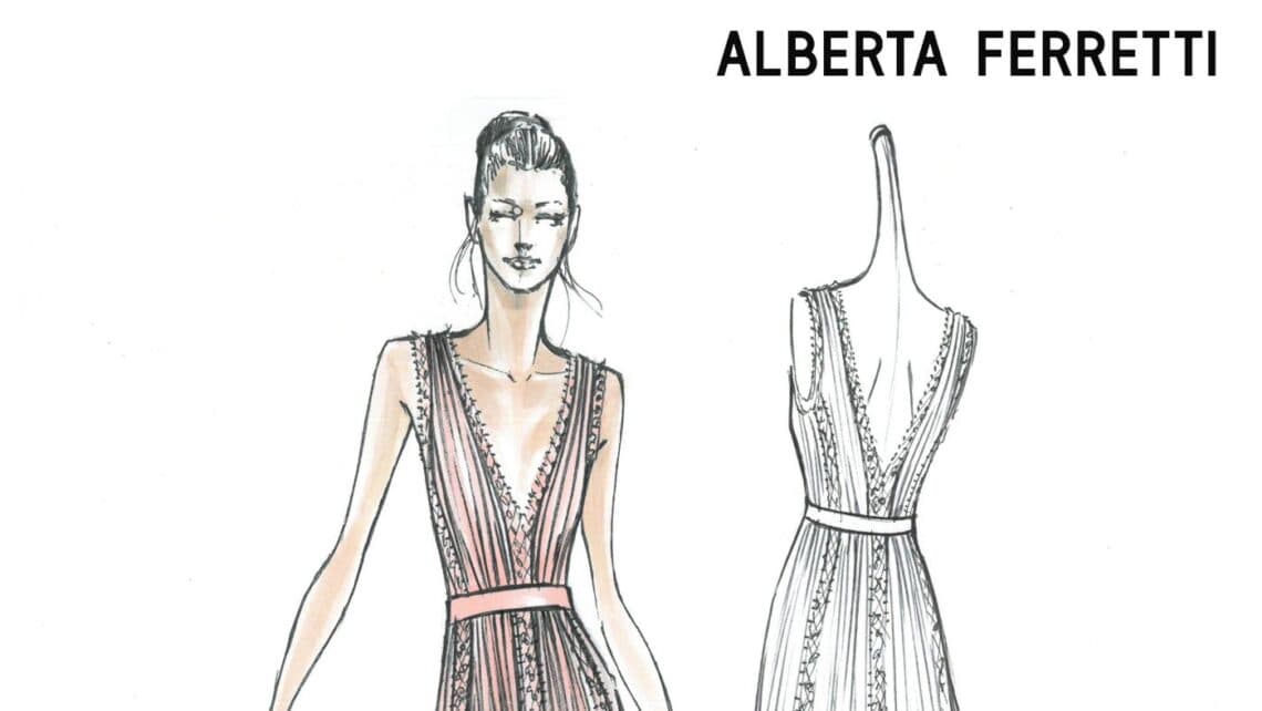 Mame moda #ferragnez Alberta Ferretti veste le damigelle. Bozzetto abito damigelle