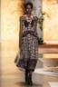 Mame Moda Anna Sui trionfo di vintage in passerella. Abito lungo stampato
