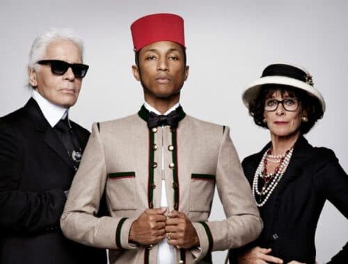Mame Moda Chanel e Pharrell Williams: in arrivo co-lab. Lagerfeld, Williams e Chaplin