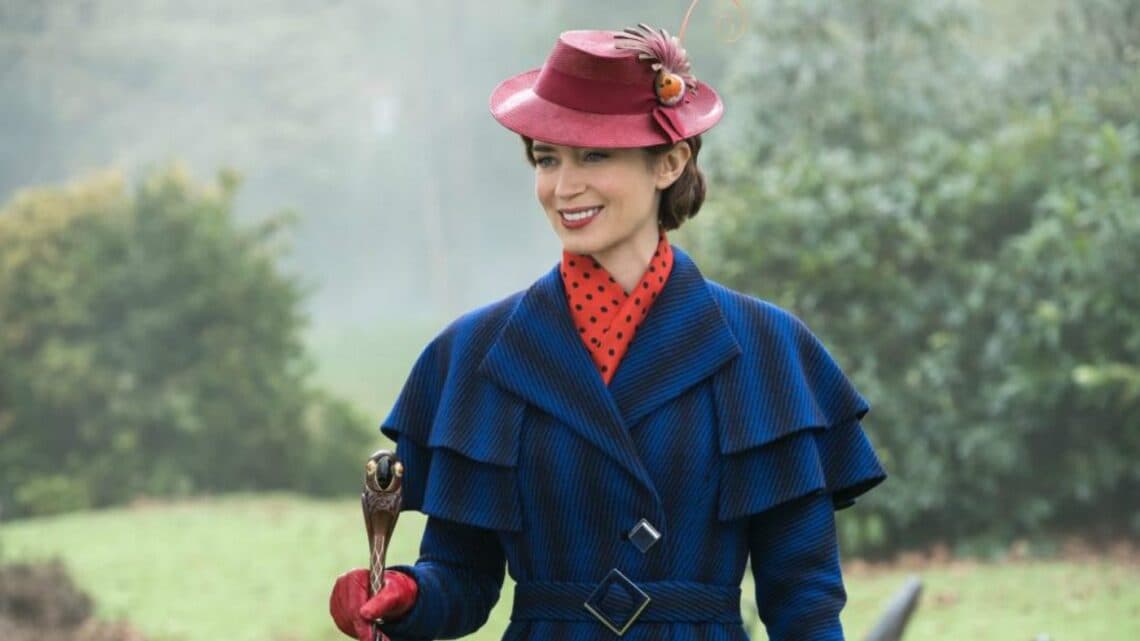 Il ritorno di Mary Poppins, i costumi di Powell. look ingresso Mary Poppins
