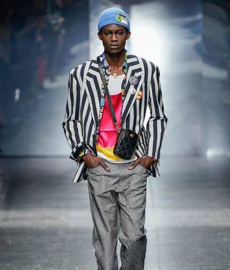 Versace Uomo - il flop d'americana. Giacca a righe 