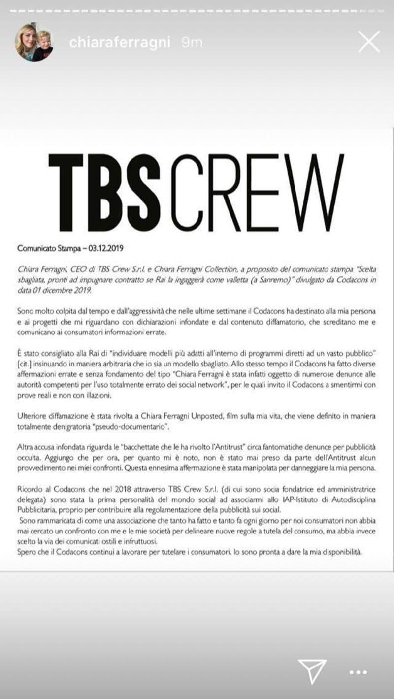 Comunicato stampa TBS Crew 