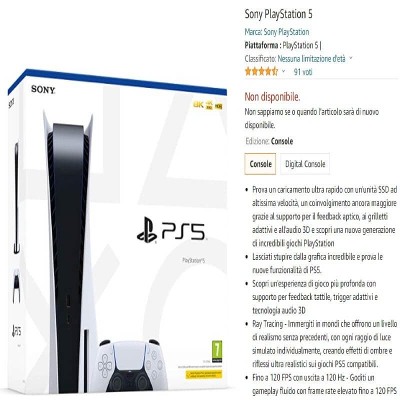 Playstation 5 vendita online