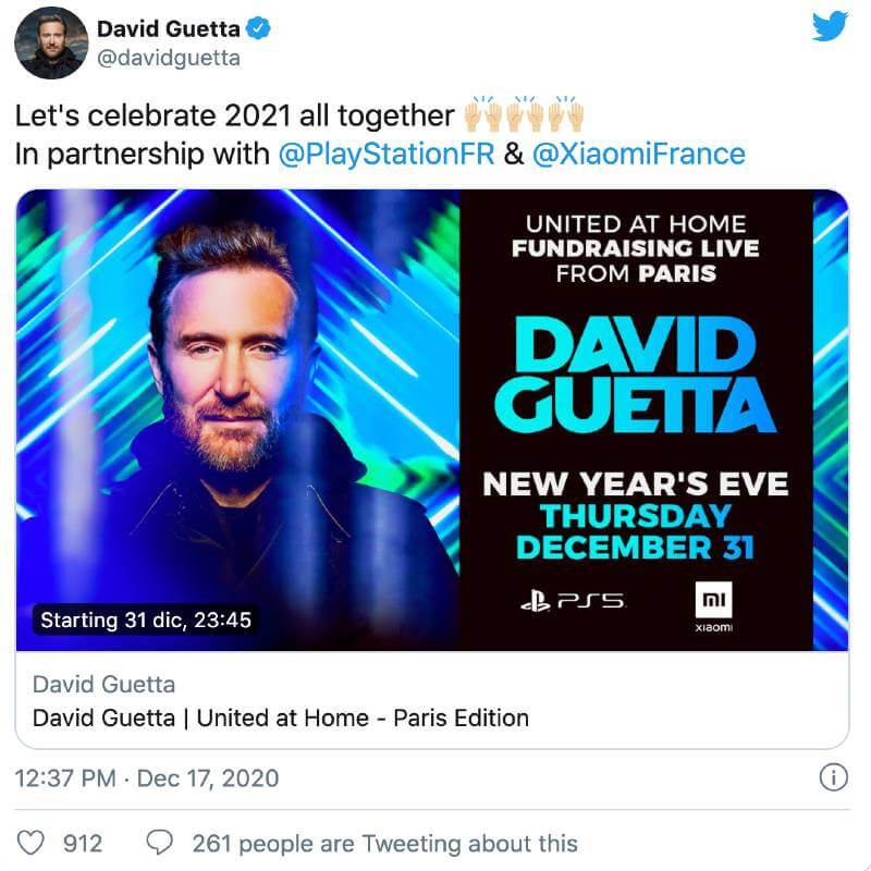 concerto streaming David Guetta