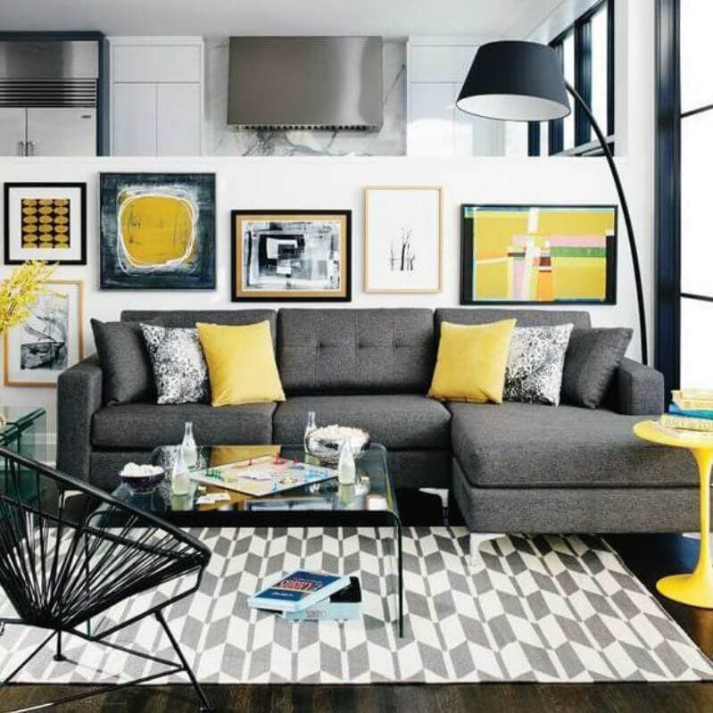 Interior Design giallo e grigio