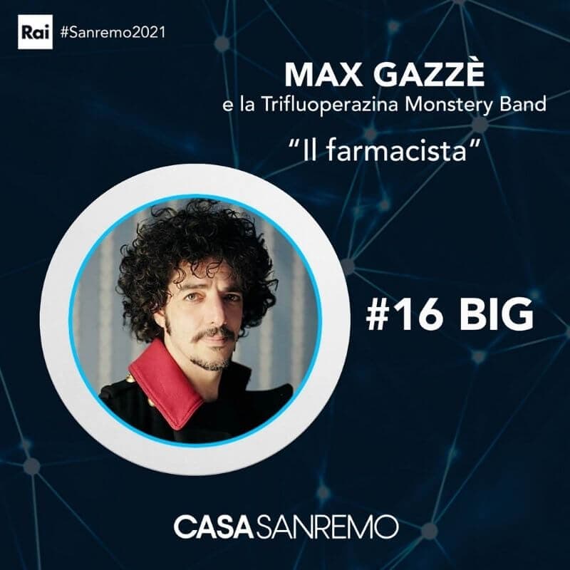 Max Gazzè tra i 16 Big di Sanremo 2021 con Il Farmacista