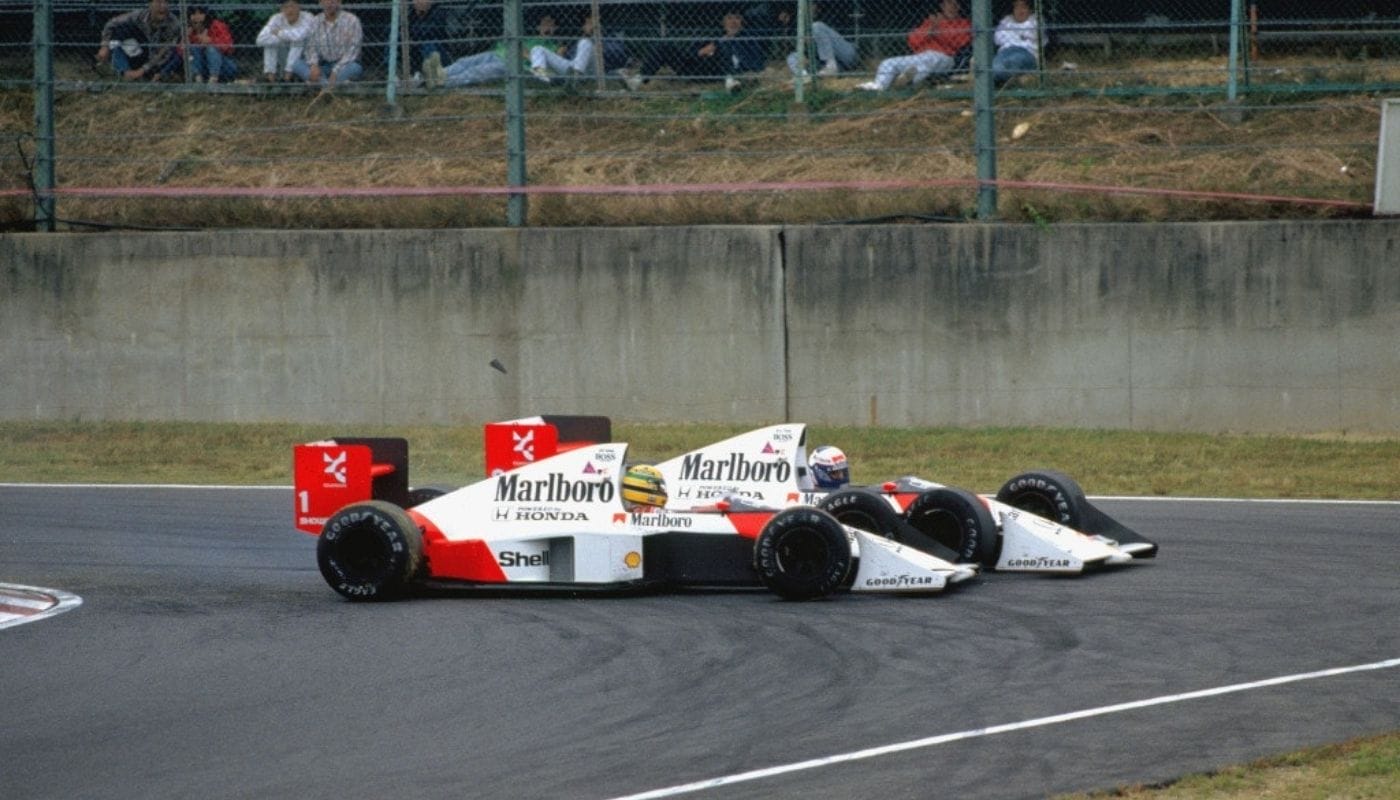 il contatto tra Prost e Ayrton Senna. GP Giappone 1989 - MAM-e