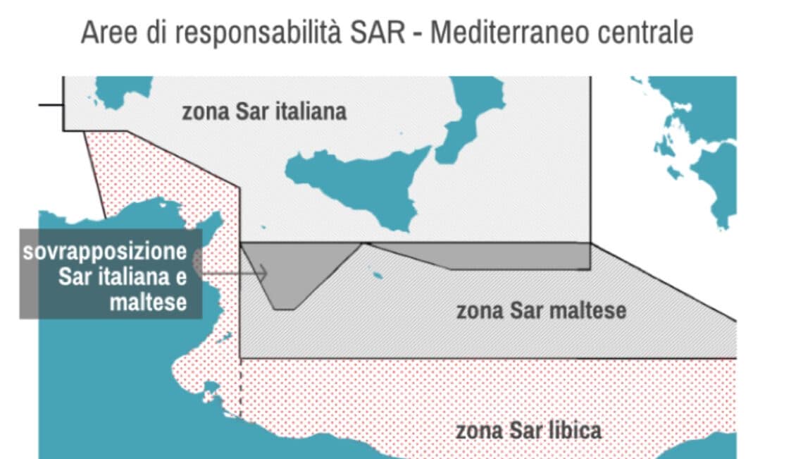 Barcone in difficoltà nella zona SAR italiana.
