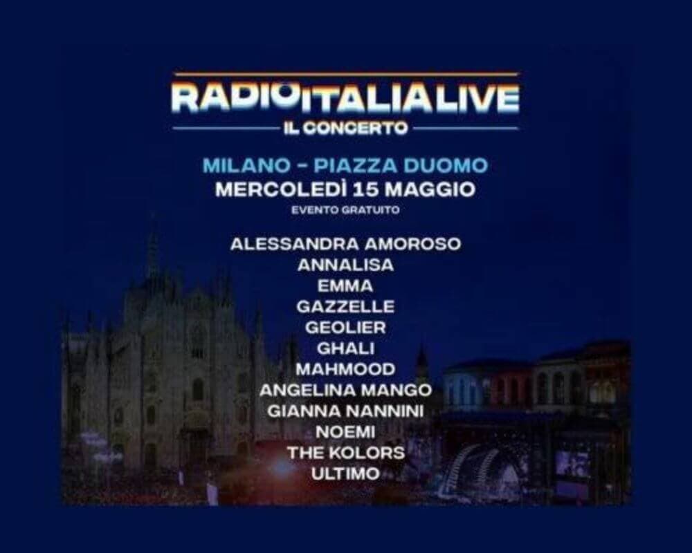 Radio Italia Live il concerto: l’evento 2024 in scena in Piazza Duomo